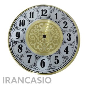 صفحه ساعت دیواری فلزی با قطر 22.4 سانتی طلائی سفید